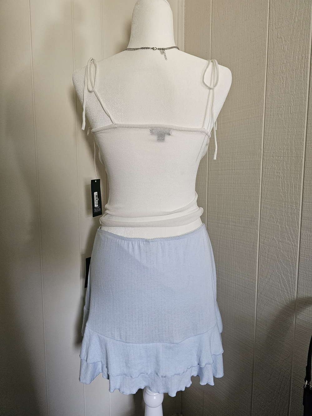 Wild Fable Ruffled Square Neck Tie Tank - Picture 5 of 8